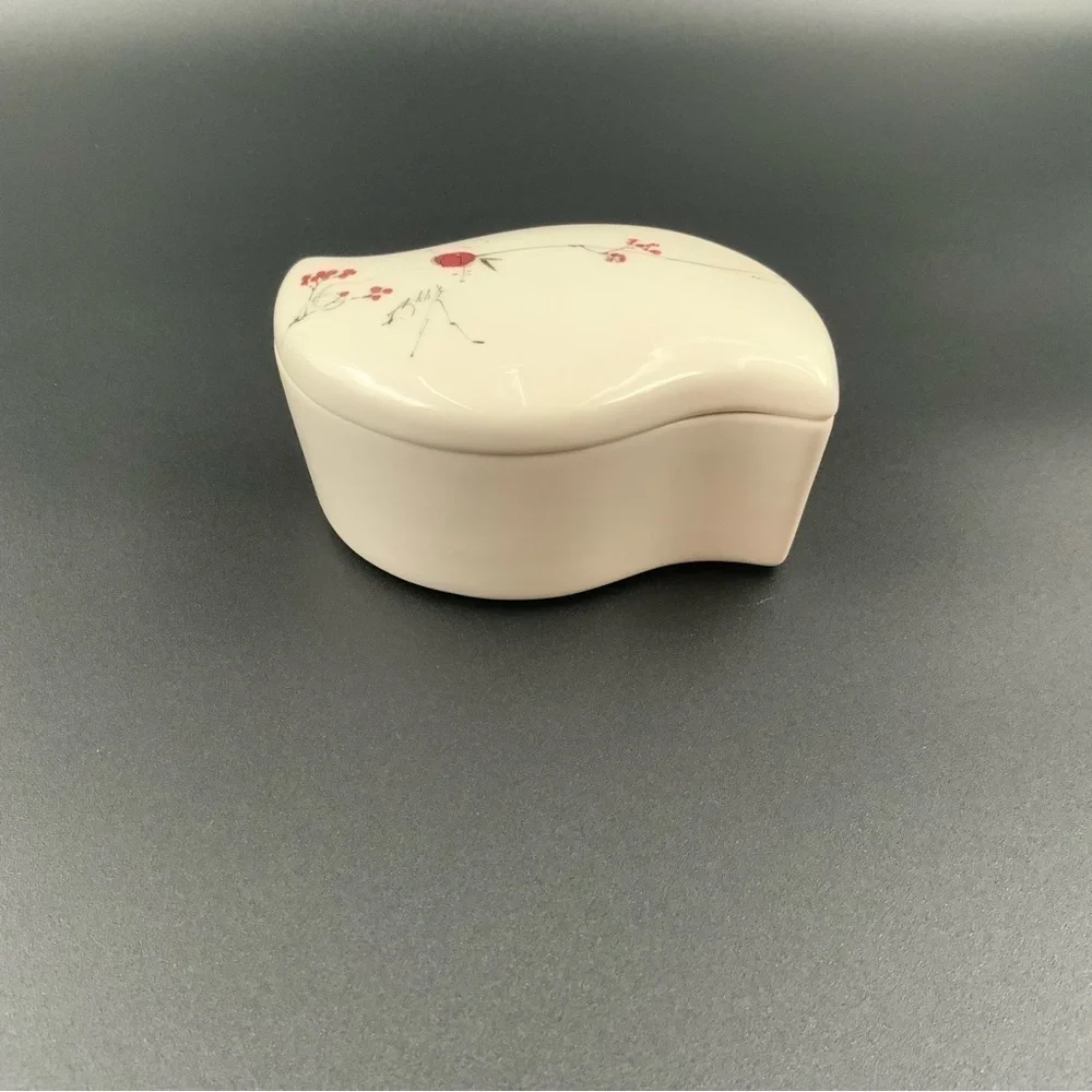 Signed Barbara Baatz USA Pottery Blossom Art Trinket Box Minimalist MCM